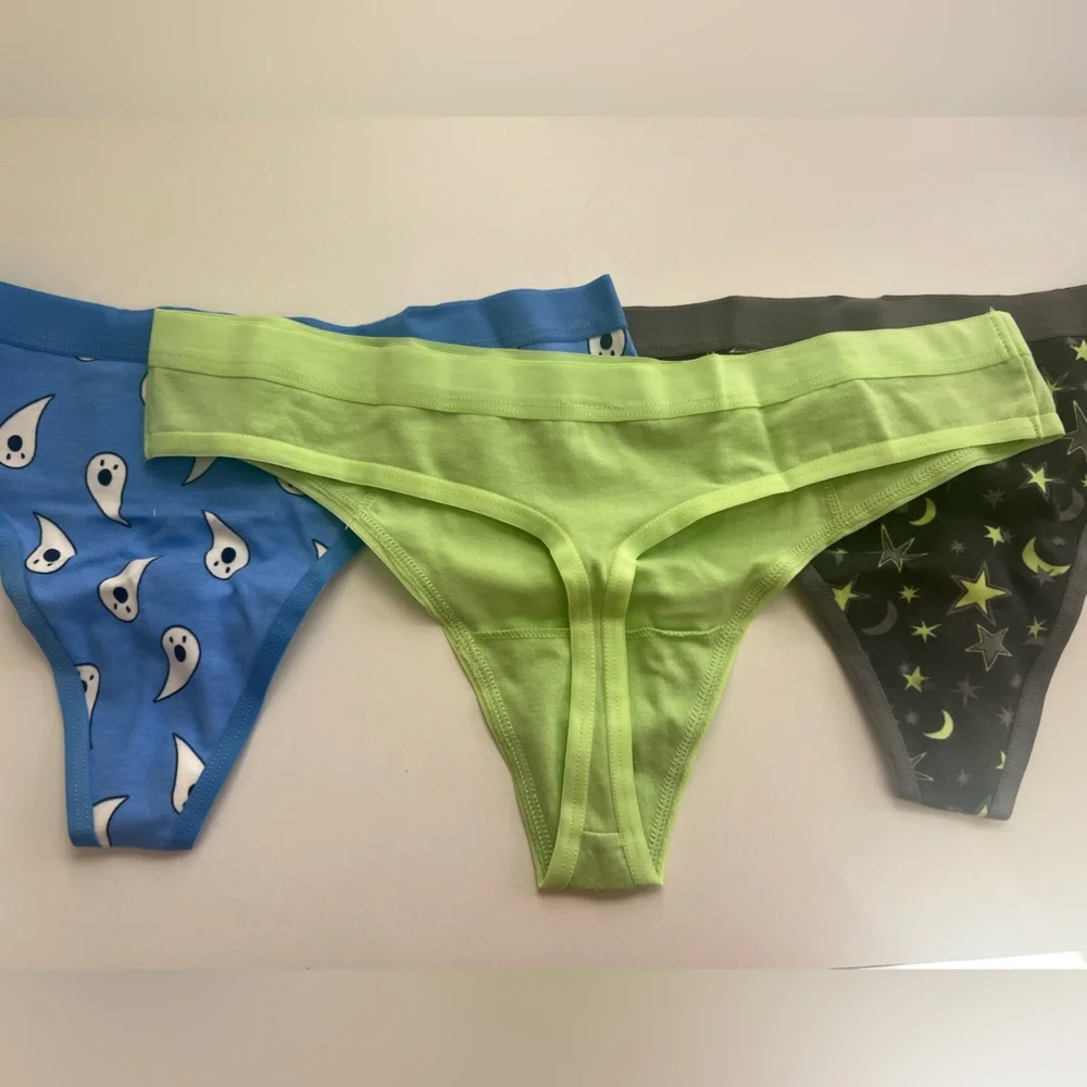 Aerie Cotton Thong Set Medium NWT 3 Pack Gift Box - Picture 3 of 6